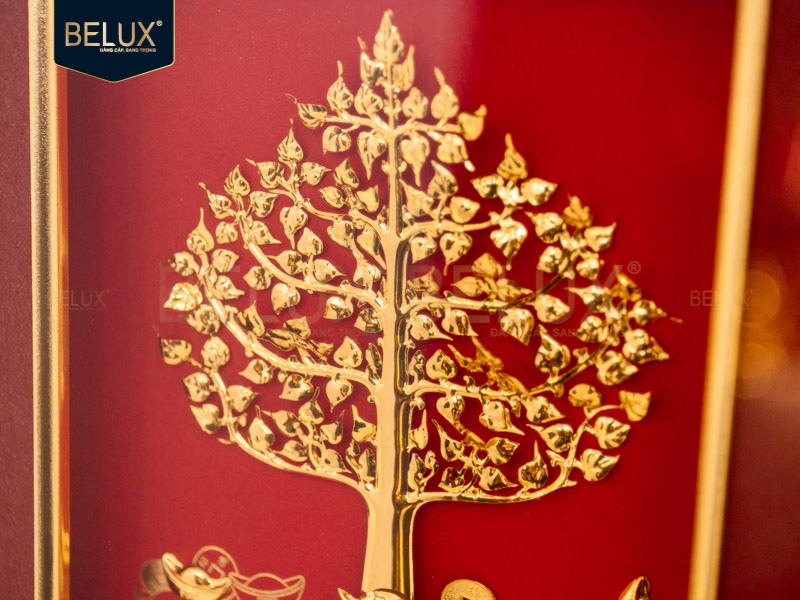 Tranh cây Tài Lộc dát vàng 24K 25x32cm